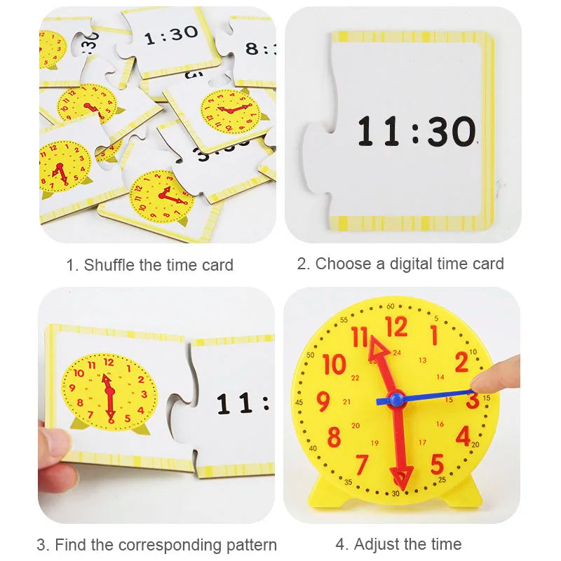 Children Montessori Clock Educational Toys Hour Minute Second