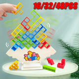 16PCS/32PCS/48PCS Russian Block Cubes Stacking Practice Children's Concentration