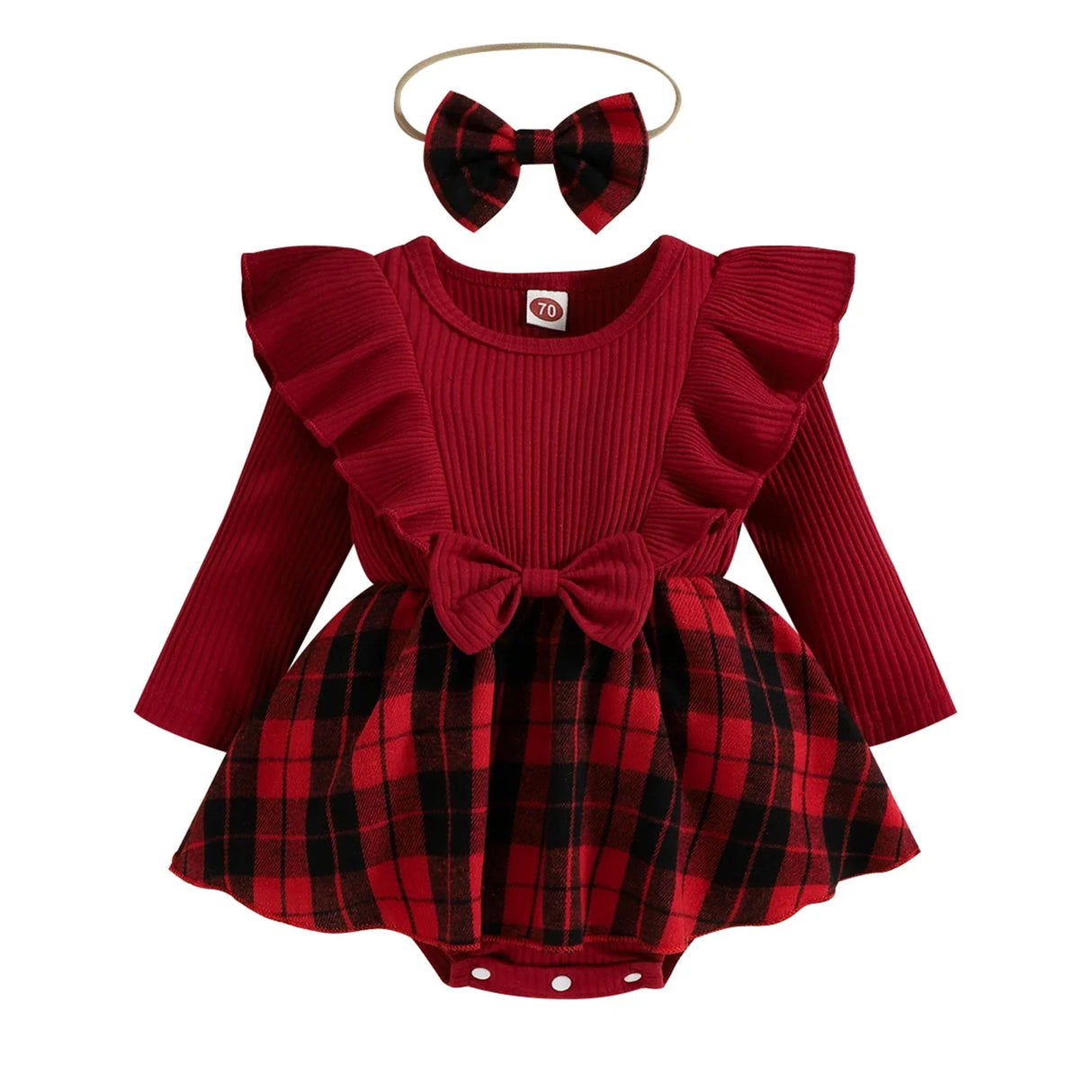 Ma&Baby 0-24M Christmas Girl Red Romper Newborn Infant