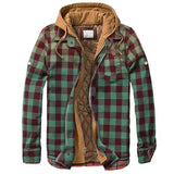 Men's coat Quilted Lined Button Down Plaid Shirt