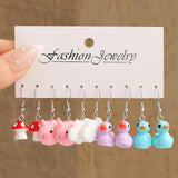 17KM Cartoon Frog Duck Earrings Set Animal Butterfly