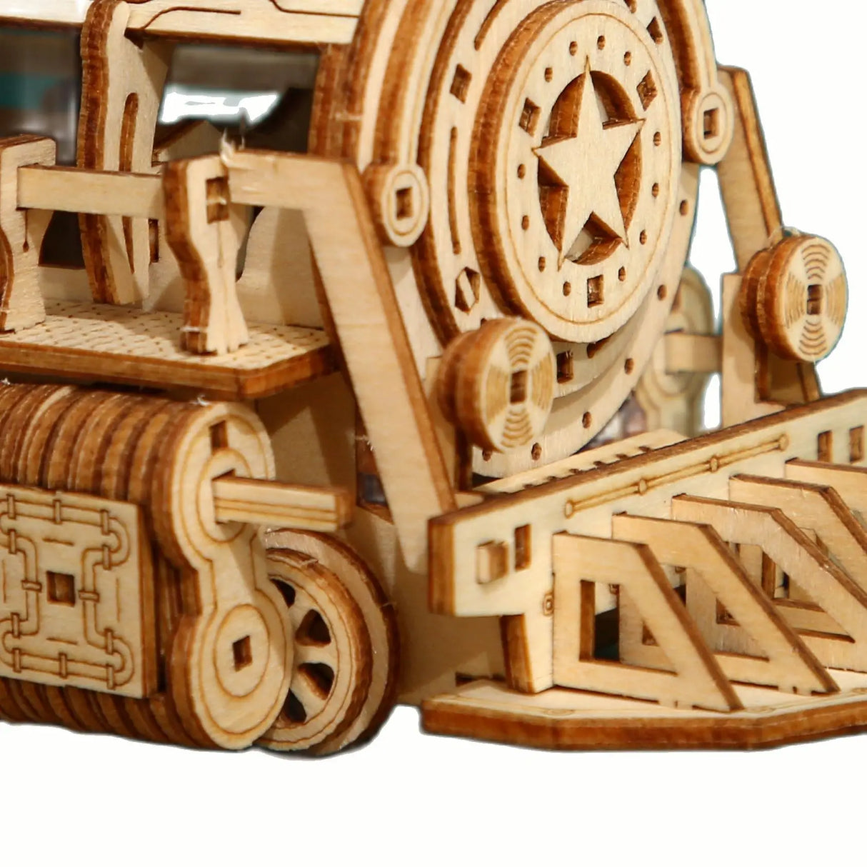 DIY Wooden Train Locomotive Puzzles Toys 3D Children