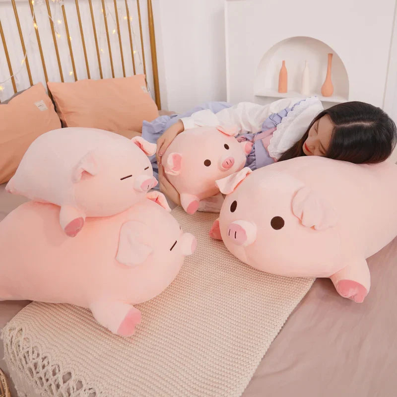 40/50/60/80cm Squish Pig Stuffed Doll Lying Plush Piggy