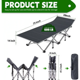 Portable Folding Bed 74.8in x 28 in