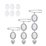 Wedding Boutonniere Bouquet Photo Memorial Charm Pin Round