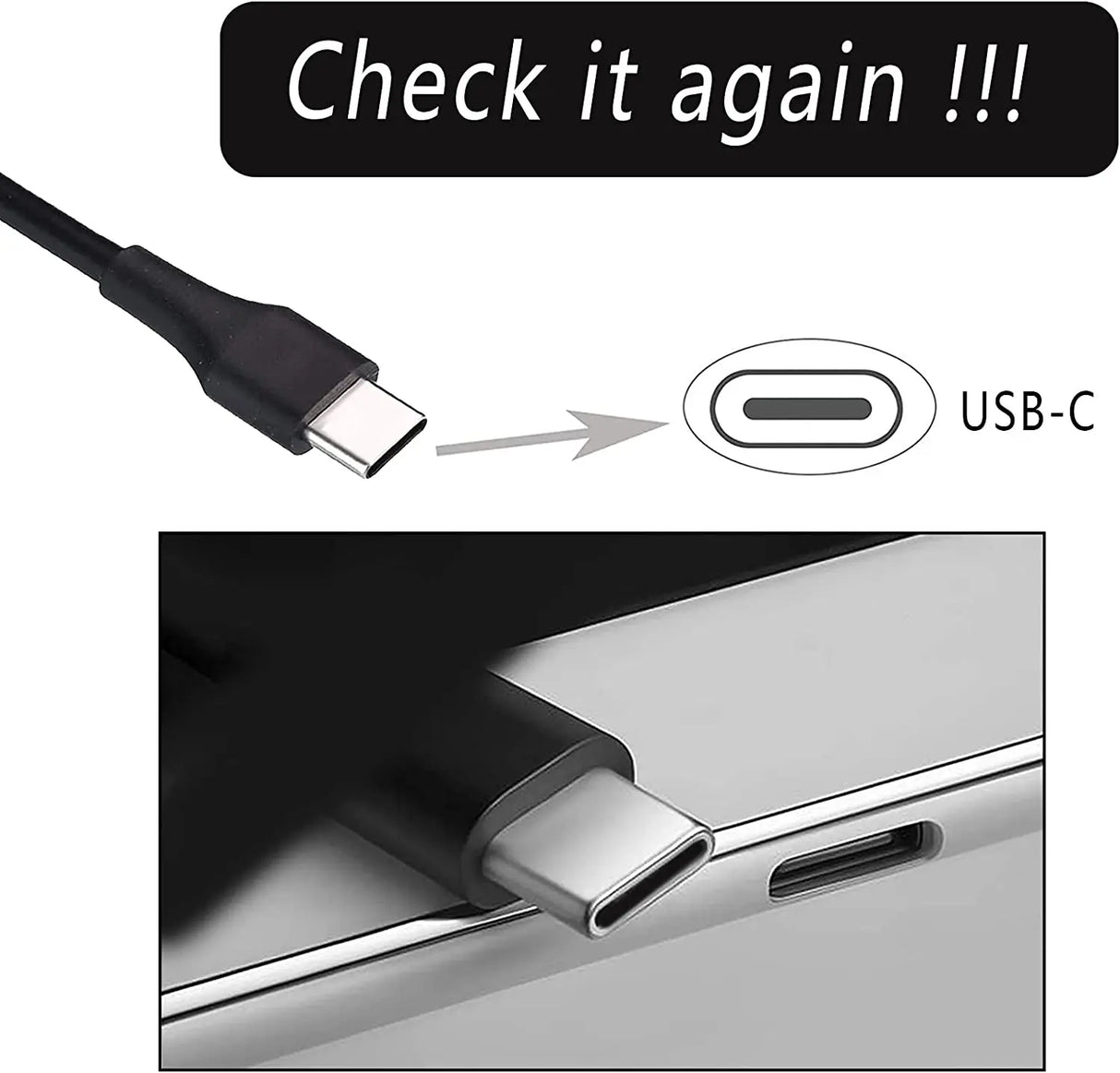 65W USB C Laptop Charger Power Adapter for