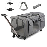 Portable Pet Trolley Case Detachable Universal Wheel Breathable