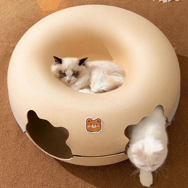 Donut Cat Bed Hiding House Indoor Tunnel Toys