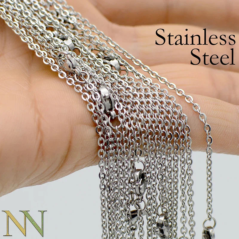 100 Pieces Stainless Steel Necklace for Women Men