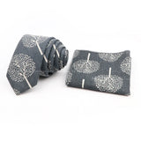 Men Linen Plant Ainmal Ties Set Pocket Handkerchief