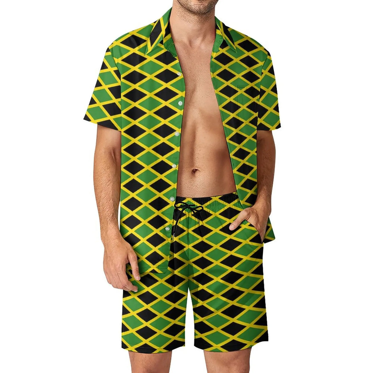 Jamaican Flag Men Sets Jamaica Cushion Aesthetic Casual