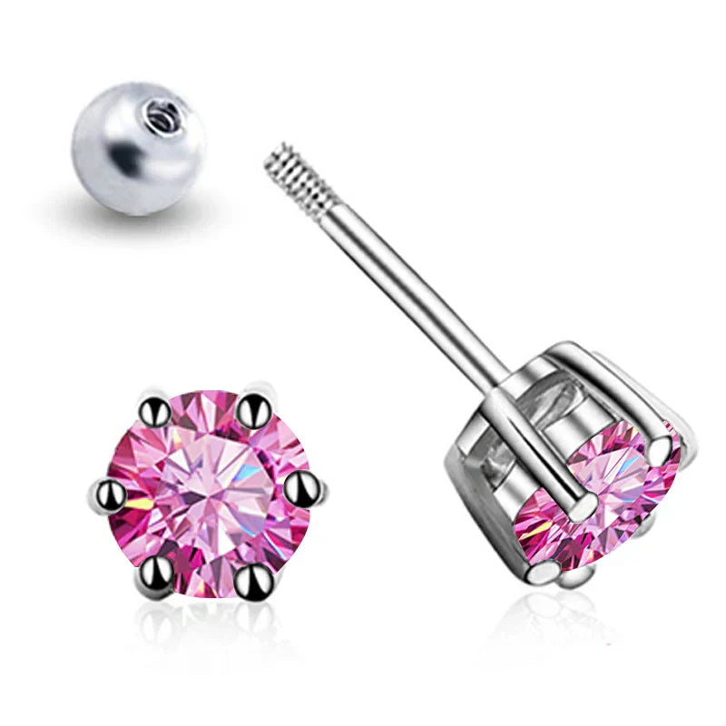 D VVS1 Moissanite Stud Earrings For Women 925