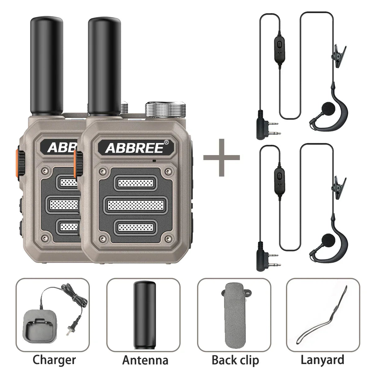 2PCS ABBREE AR-63 Mini Walkie talkie Wireless Copy