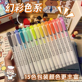 5/15/25 Colors Double Headed Highlighter Pen Set Fluorescent