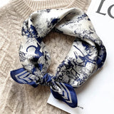 Natural Silk Scarf Women Design Print Foulard