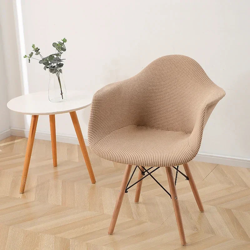 Shell Curved Chair Cover Washable Removable Armless Chair