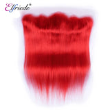 Elfriede #Red Straight Colored Hair Bundles with Frontal