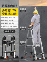 Home Kitchen Telescopic Ladder Aluminum Alloy Step Stools