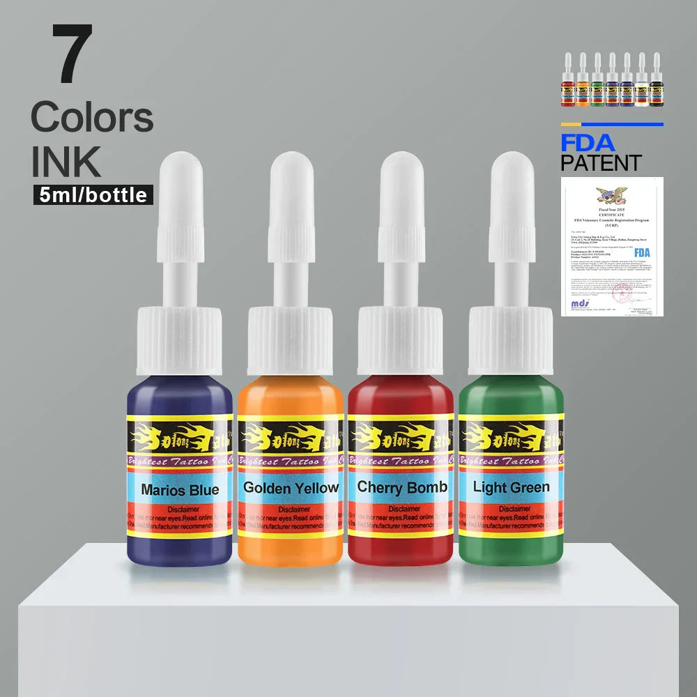 STIGMA 7 Colors 5ML/Bottle Professional Tattoo Pigment Ink