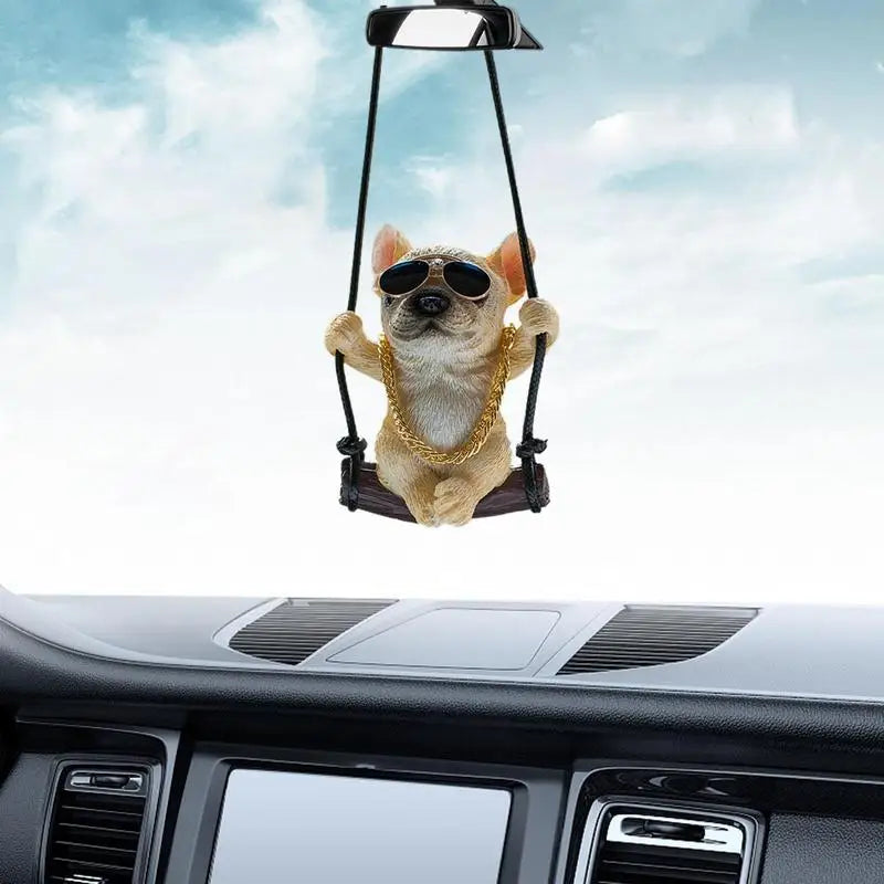 Cute Swing Dog Bulldog Model Auto Rearview Mirror