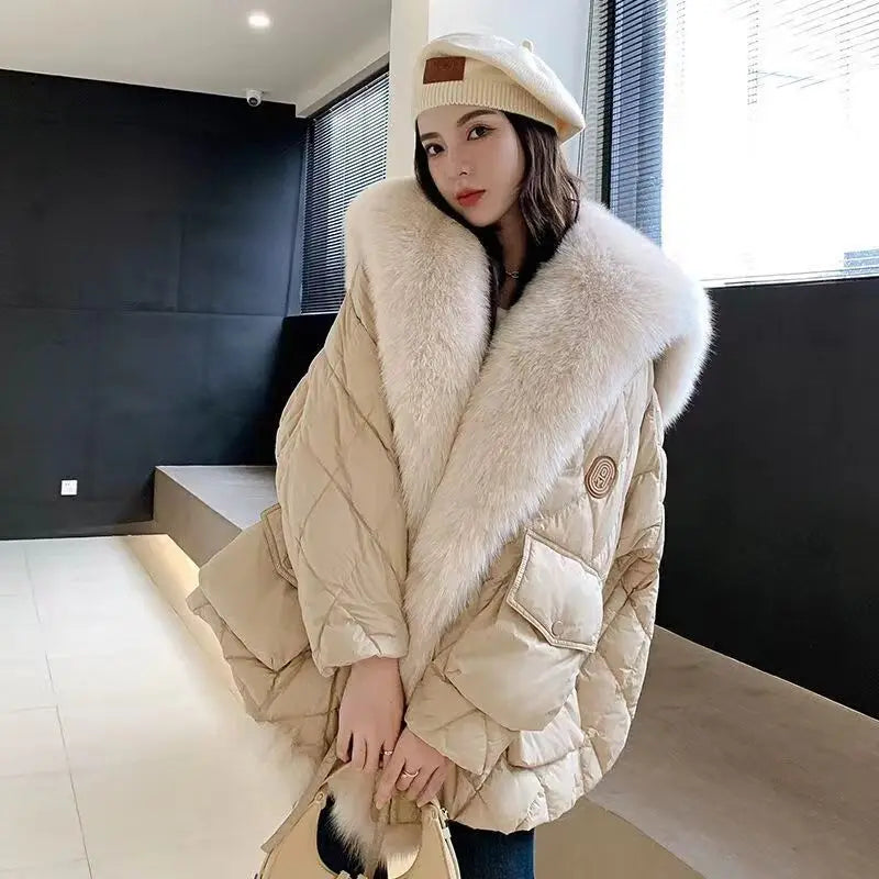 2024 Winter New Women Big Luxury Faux Fox