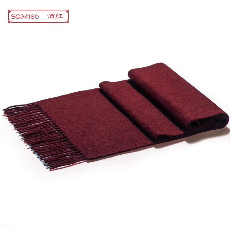 High Quality 100 Wool Scarf Men Autumn Winter