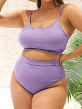 0XL 4XL Ribbed Bikini Large Size Swimwear Plus