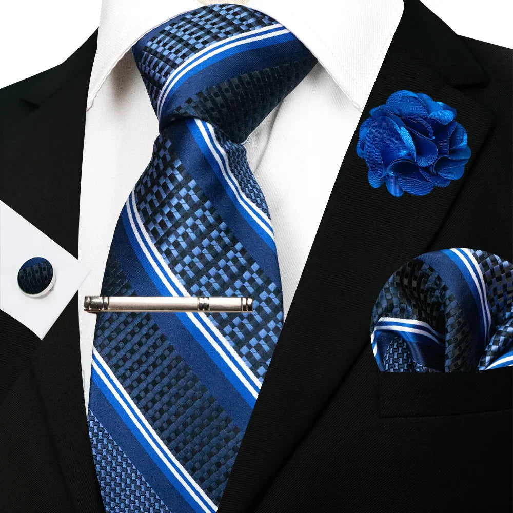 EASTEPIC 8 cm Red Blue Plaid Tie Paisley