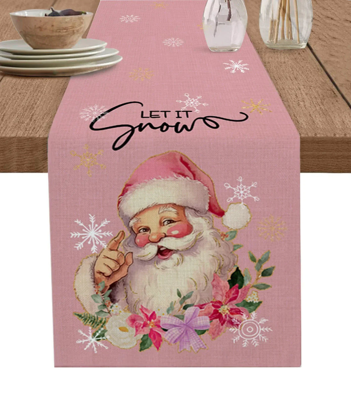 Merry Christmas Pink Old Man Snowflake Candy Wedding