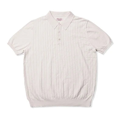 Red Tornado Rib Stripe Polo Shirt Summer Men's