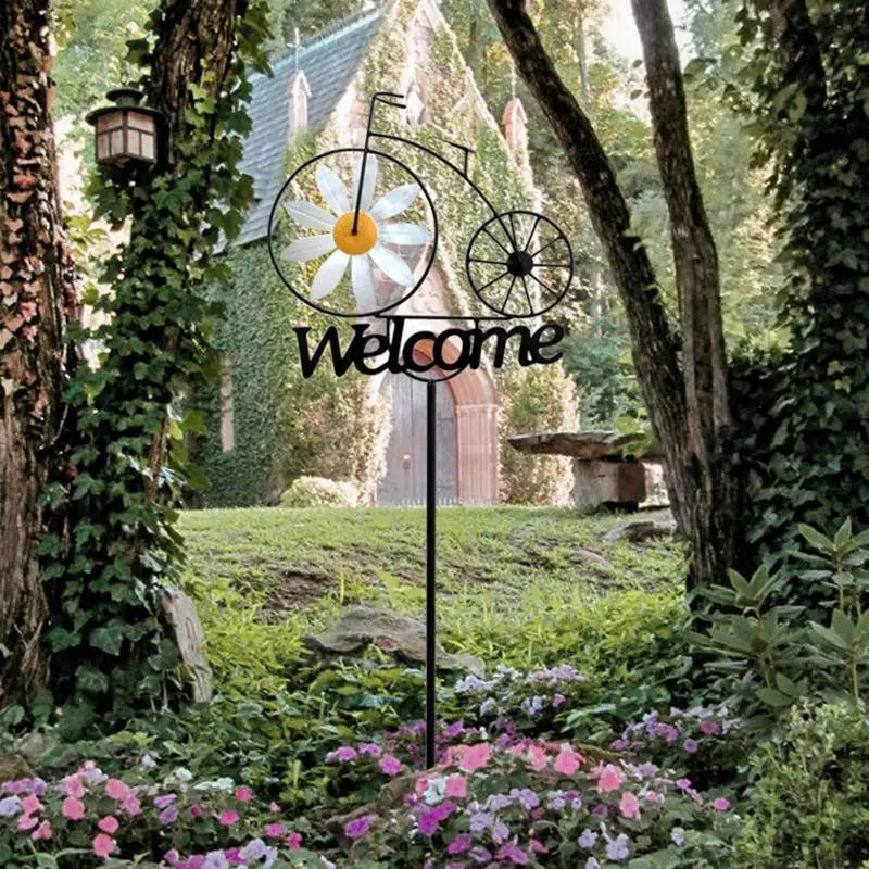 Garden Welcome Stake Garden Iron Stakes With Windmill