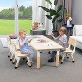 Kids Study Table and 4 Chair Set Height