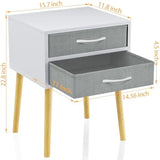 Nightstand with Drawer, Modern White Night Stand Solid