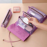 4Pcs Detachable Makeup Bag Set - Large Capacity Travel Pouch