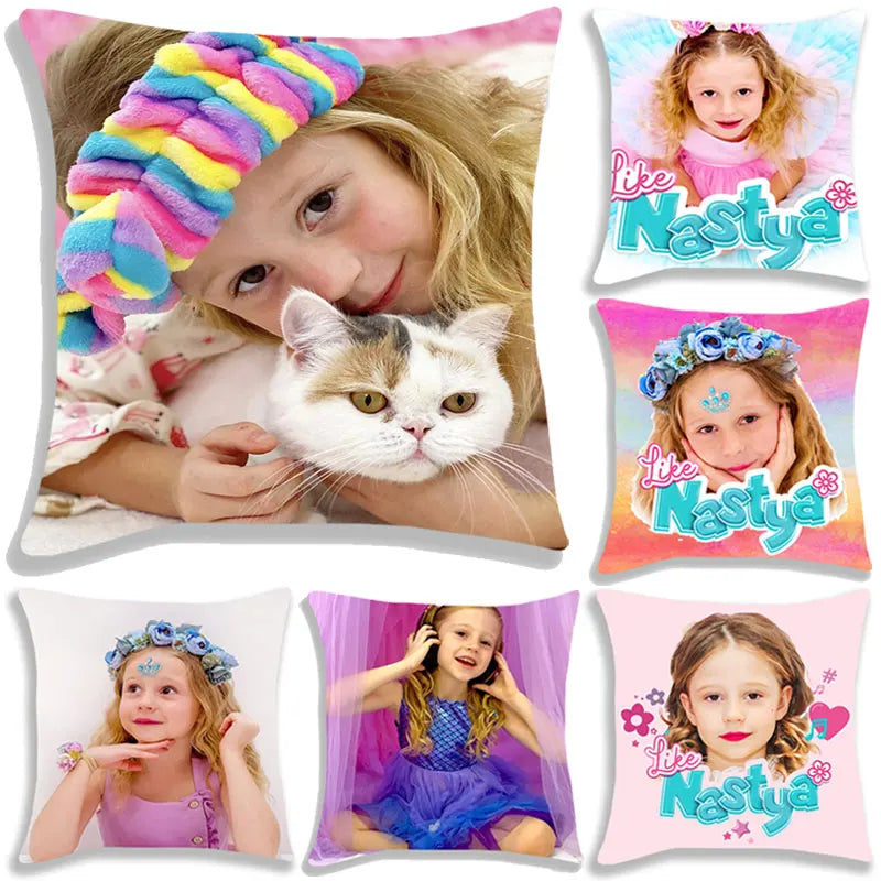 Cute Like Nastya Pillow Case Girls Pillowcase Sofa