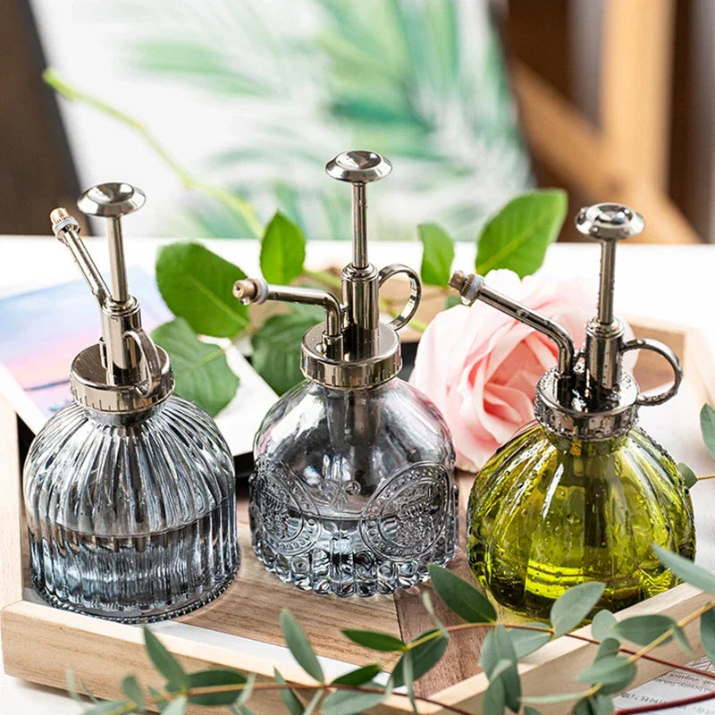 Vintage Glass Watering Can Retro Air Pressure Spray