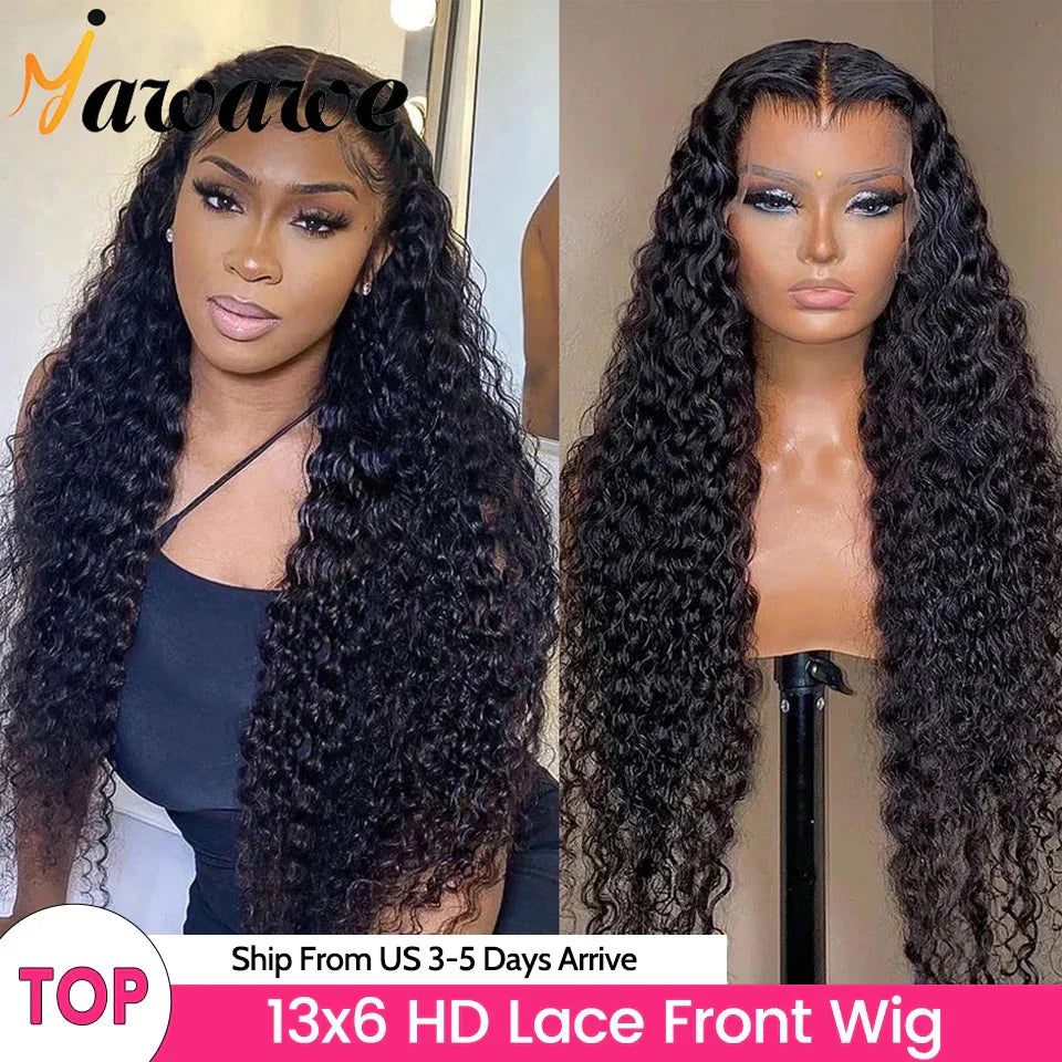 YAWAWE Water Wave 13x6HD Lace Frontal Wigs Brazilian