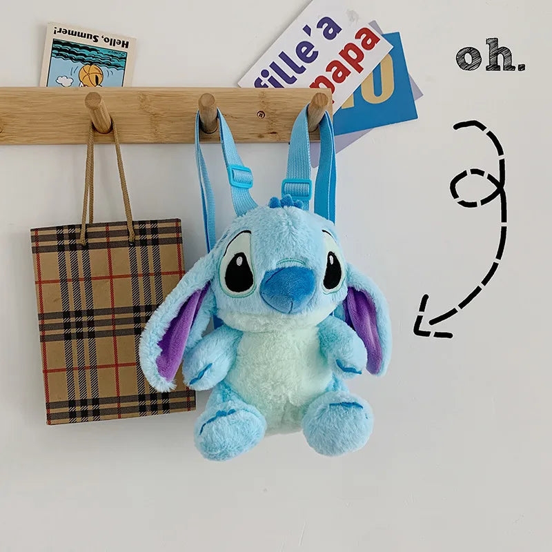 large Cartoon Blue Stitch Plush Backpack Cute Stitch