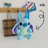 large Cartoon Blue Stitch Plush Backpack Cute Stitch