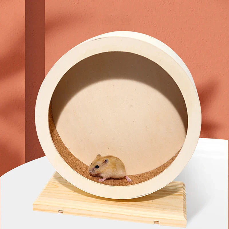 Wooden Running Wheel Training Silent Pet Supplies Gerbil