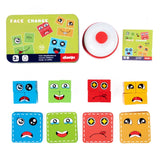 Kids Montessori Toy pcs Cards of Emoticon Puzzle