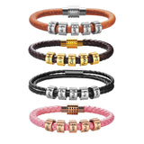 Custom Family Names Bracelet for Men Personalized Braided
