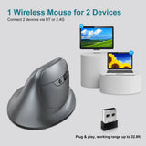 Lefon Bluetooth Vertical Mouse Wireless Ergonomic Mice with