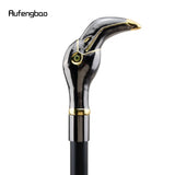 Golden Black Luxury Woodpecker Handle Walking Stick with