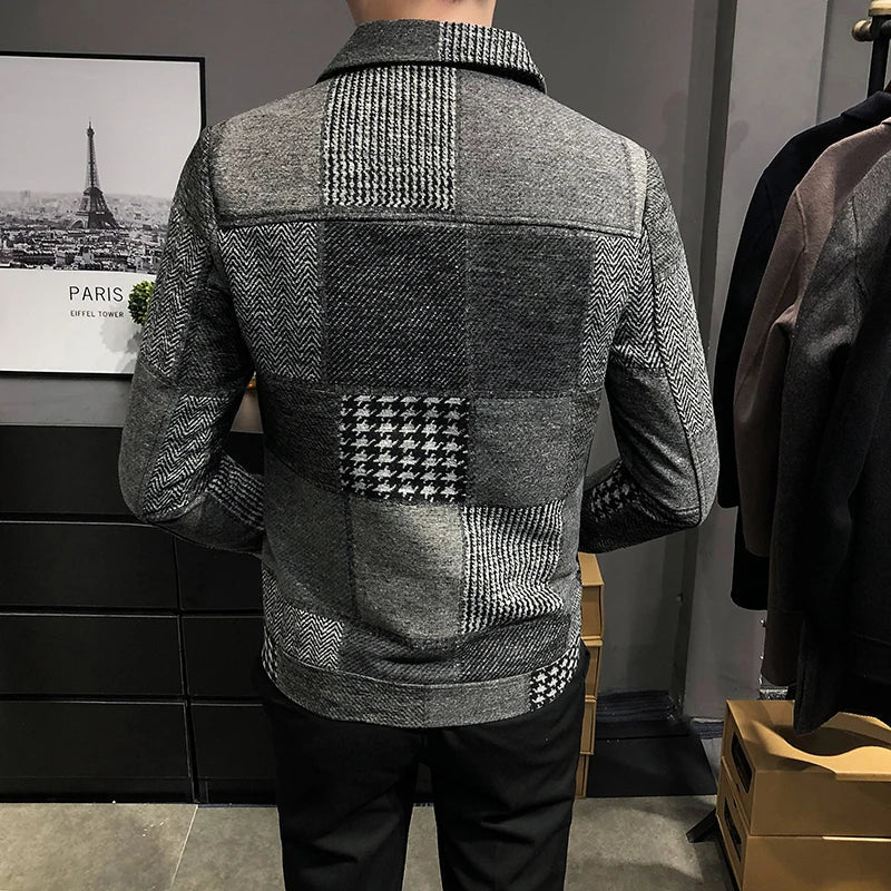 New Hombre Korean Casual Men Stitching Jacket Slim