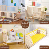 Zhitong Crib Solid Wood Paint-Free Multifunctional Bassinet Babies'