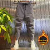 Men's Winter Pants Korean Streetwear Fleece Warm Designer