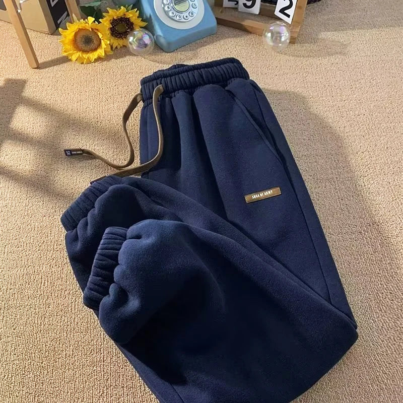 Men's Pants Winter Plush Warm Pants Thickened Casual