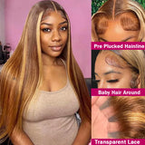 250% HD Highlight Bone Straight Lace Frontal Wig