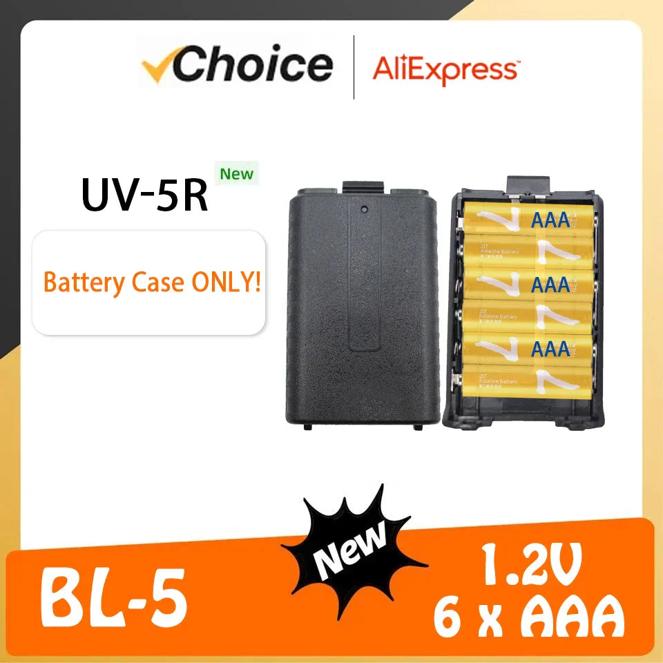 Baofeng UV-5R Battery Case BL-5 AAA batteries Shell